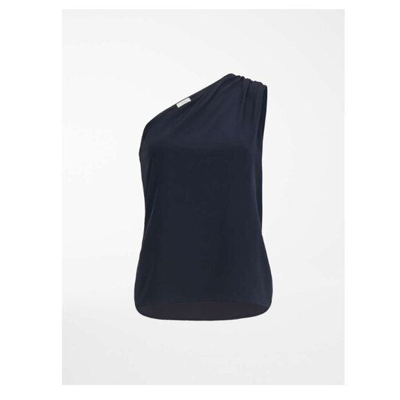 MaxMara Silk crepe de chine top Ultramarine Size Large One Shoulder - Picture 1 of 6